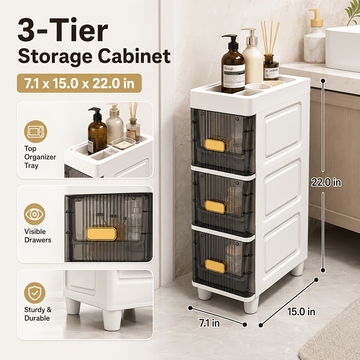 Space-Saving Waterproof Window-View Storage Cabinet (3–6-Tier)