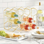 Freestanding Metal 3-Tier Wine Rack (14-Bottle Capacity)