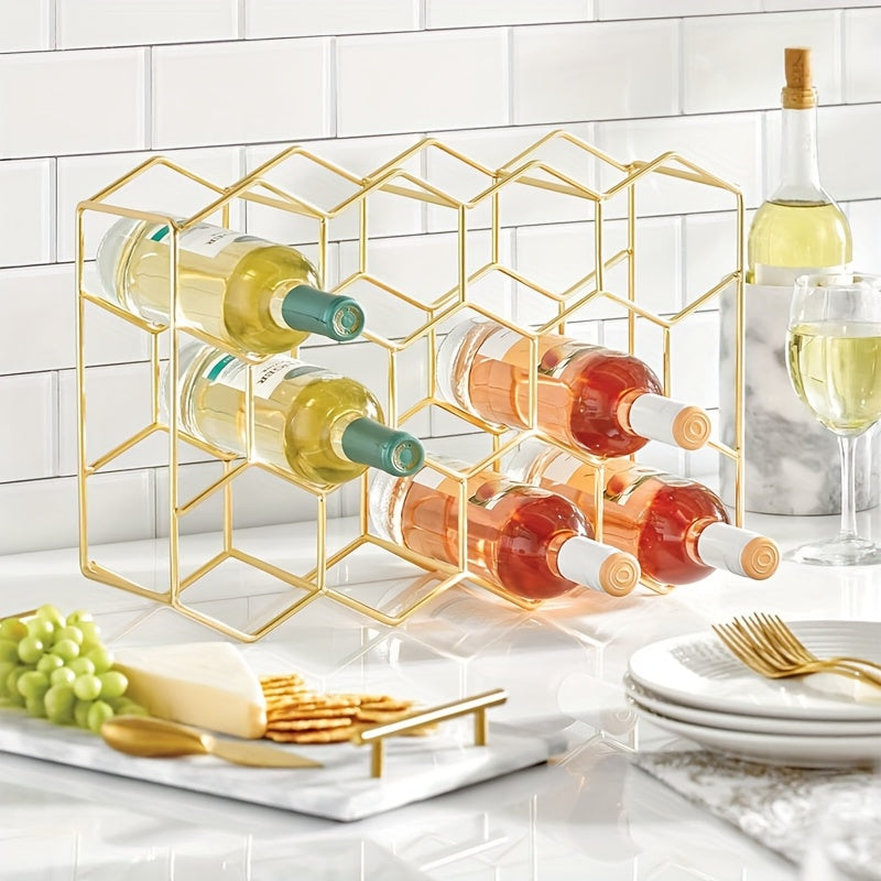 Freestanding Metal 3-Tier Wine Rack (14-Bottle Capacity)