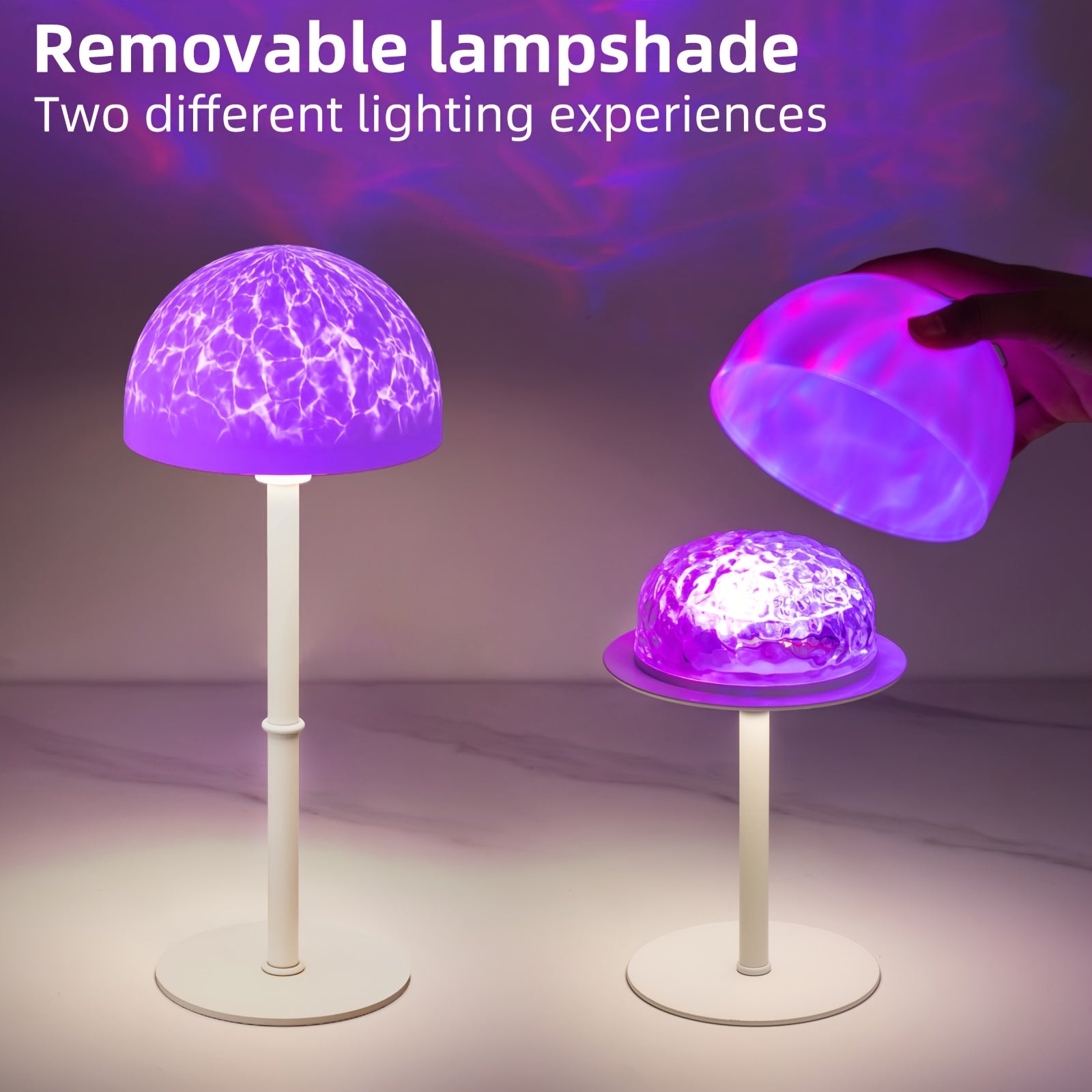 Cordless Rechargeable RGB Ocean Wave Shower Lamp