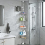 Retractable Punch-Free Rust-Proof Bathroom Corner Storage Rack