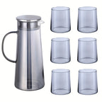 Heat-Resistant Borosilicate Glass Jug & Cup Set (Set of 5 or 7)