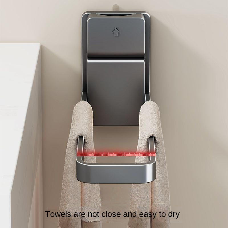 No-Drill Suction-Cup Foldable Towel Rack