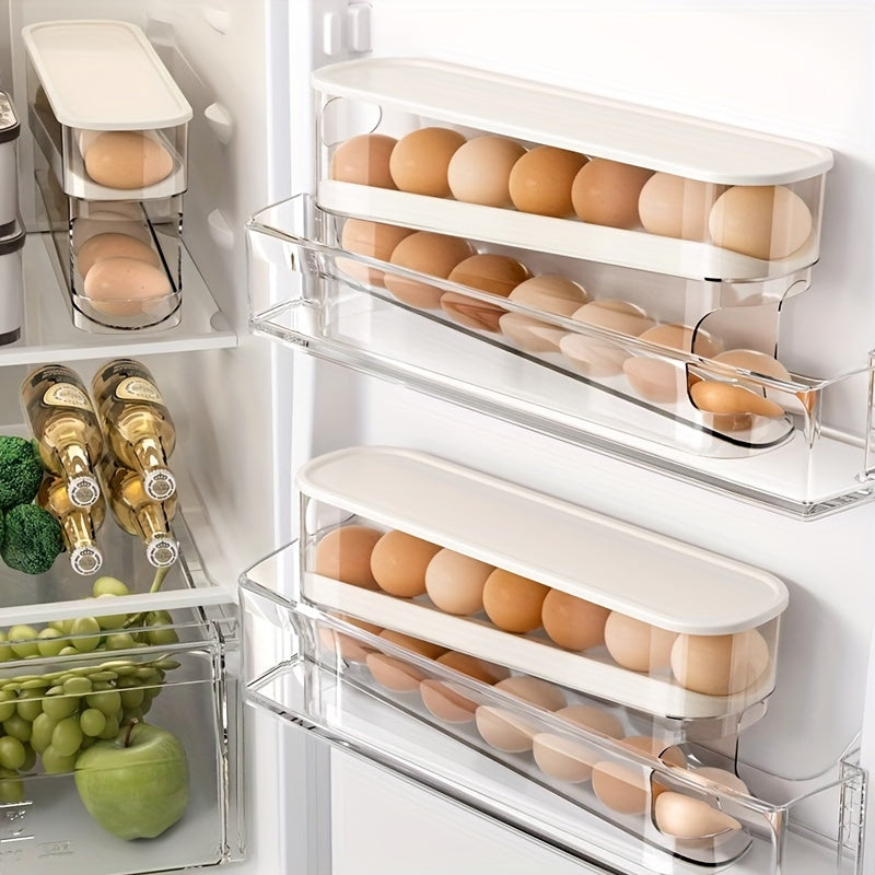 Space-Saving Double-Layer Egg Organizer (Transparent)