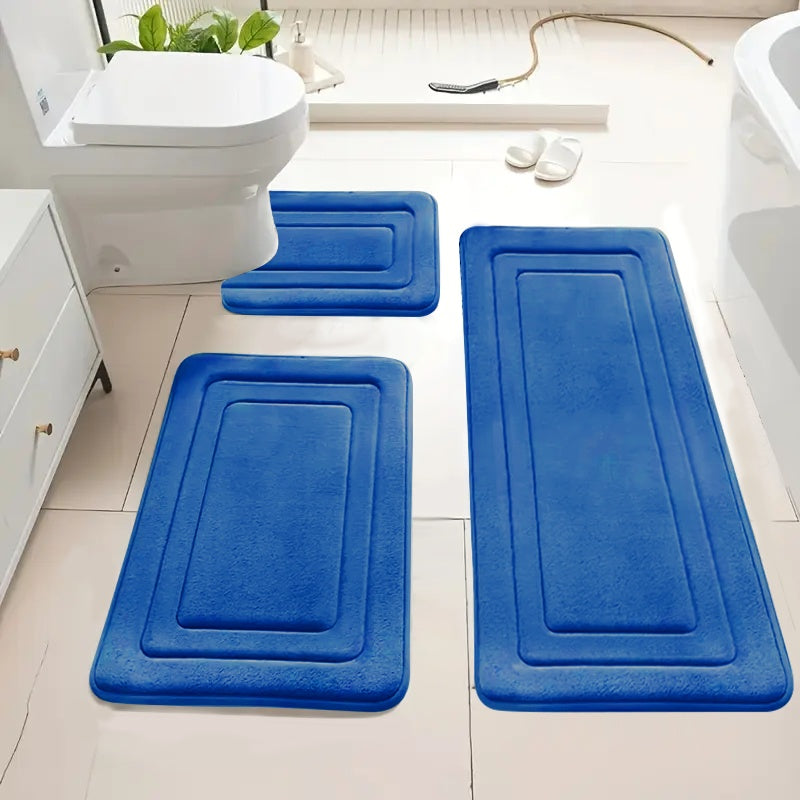 Ultra Absorbent & Non-Slip Polyester Bath Mat Set (Set of 3)