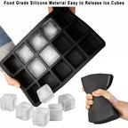 Leak-Proof Food-Grade Silicone Stackable Ice Cube Tray (15-Cube)