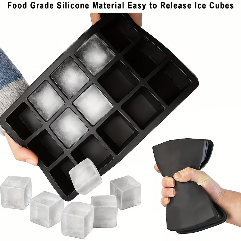 Leak-Proof Food-Grade Silicone Stackable Ice Cube Tray (15-Cube)