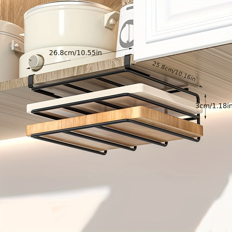Space-Saving Stainless Steel Under-Cabinet Storage Rack