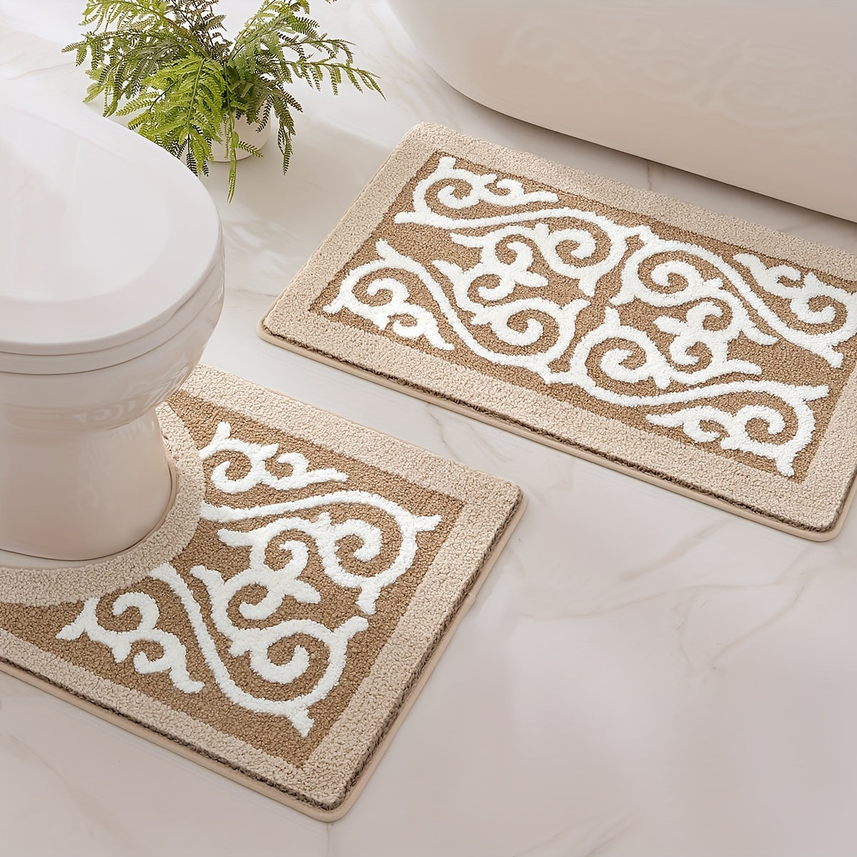 Extra-Soft Absorbent Polyester Bath Mat (Non-Slip TPR Backing)
