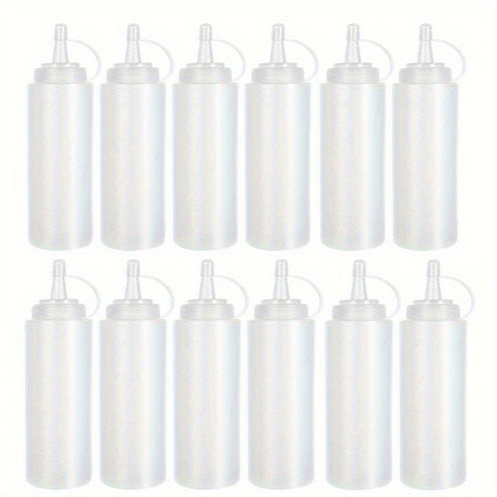 Clear Plastic Precision Nozzle Squeeze Bottles (Set of 8)