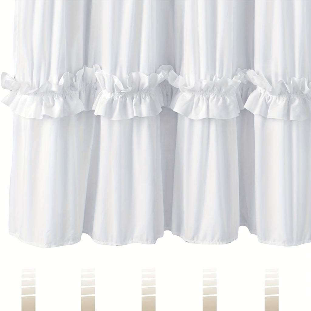 Handmade-Style Ruched Scalloped Shower Curtain (72 x 72 in)