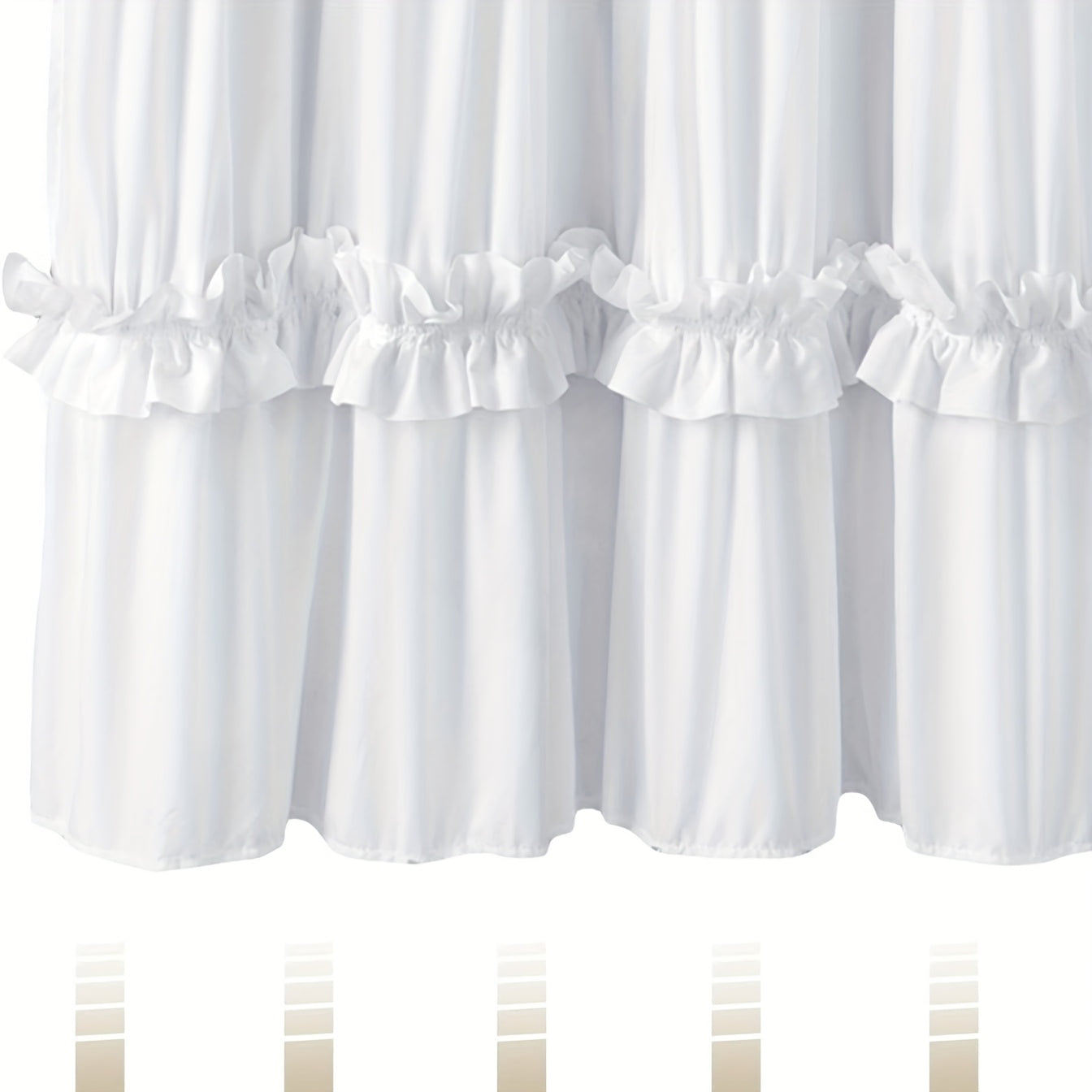 Handmade-Style Ruched Scalloped Shower Curtain (72 x 72 in)