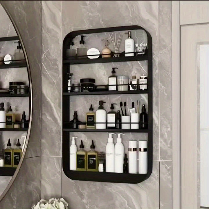 Durable Cast Iron & Plastic Wall-Mounted Bathroom Shelf (2 or 3 Layers)