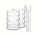 High Borosilicate Microwave & Dishwasher-Safe Ripple Tumbler (11.8 fl oz)