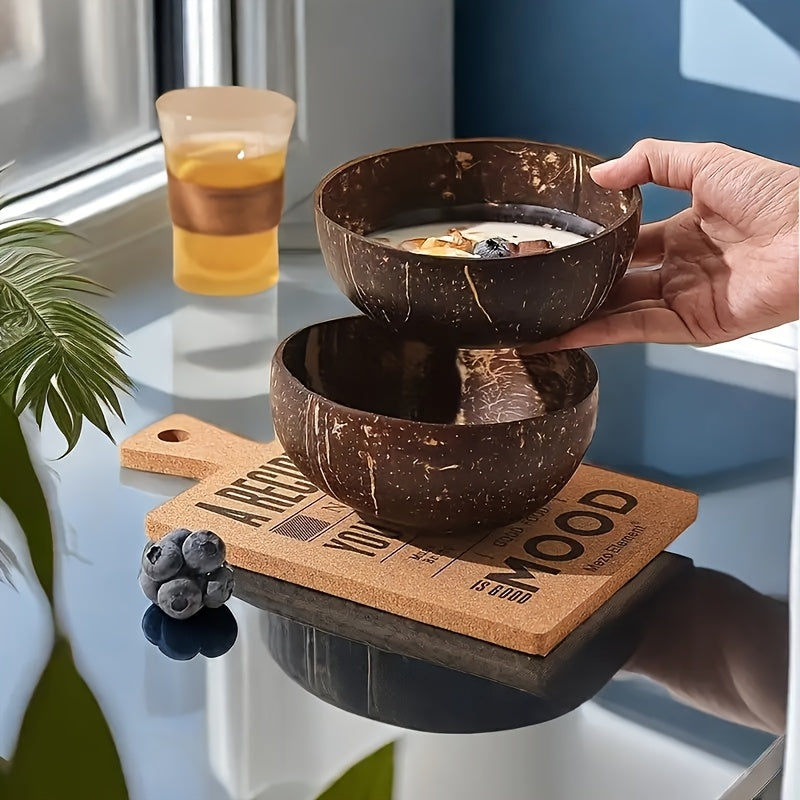 Handmade Polished Coconut Bowls (Set of 4)