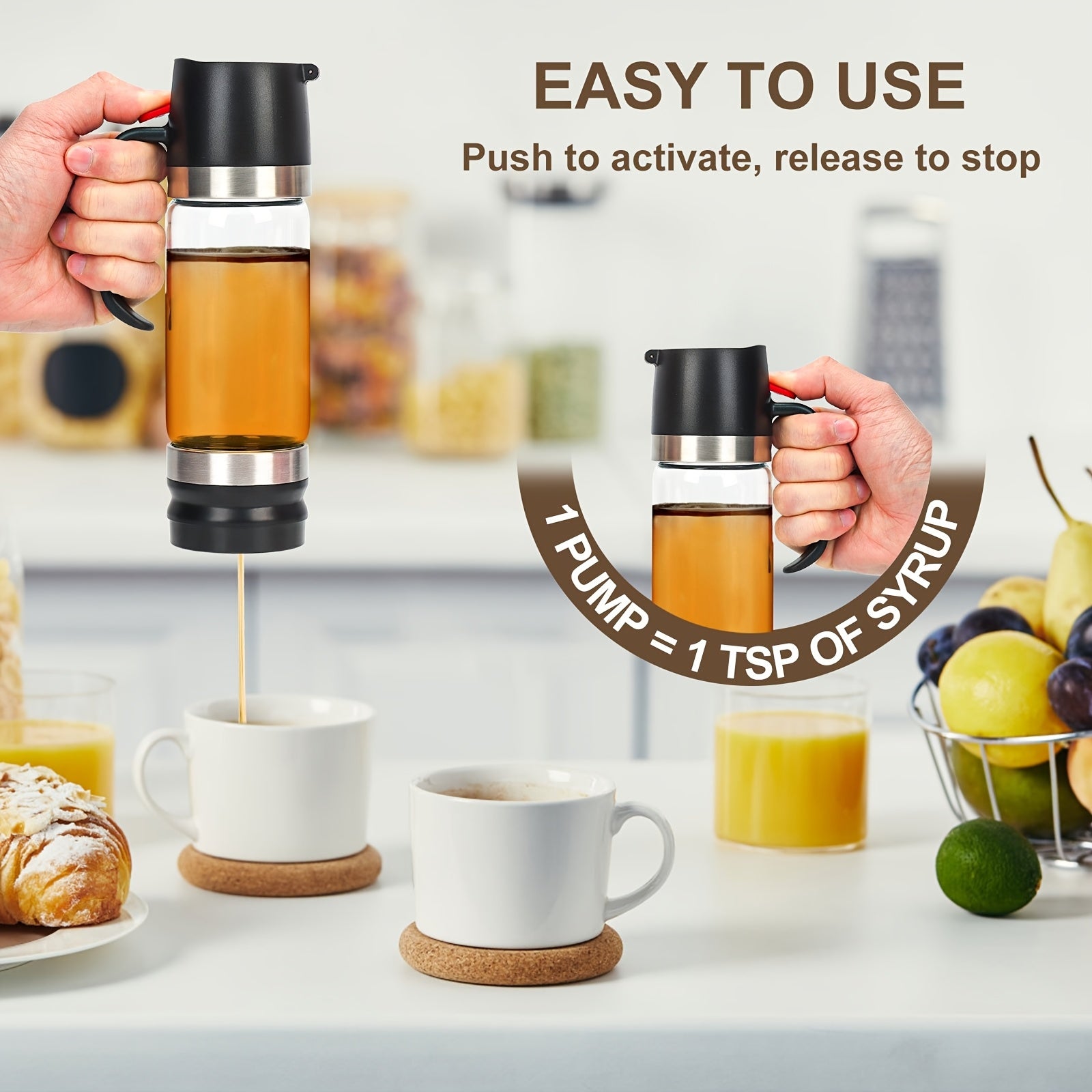 Clear Glass Precision Pour Oil & Syrup Dispenser (12oz)