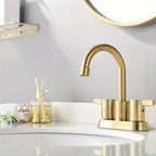 Brass 360° Swivel Bathroom Faucet (4-Inch Centerset)