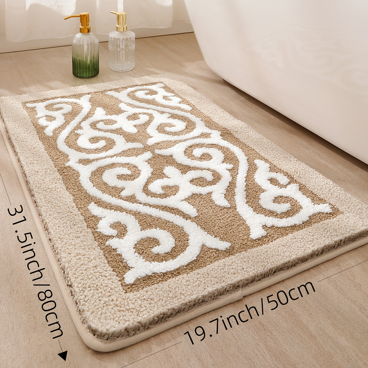 Extra-Soft Absorbent Polyester Bath Mat (Non-Slip TPR Backing)