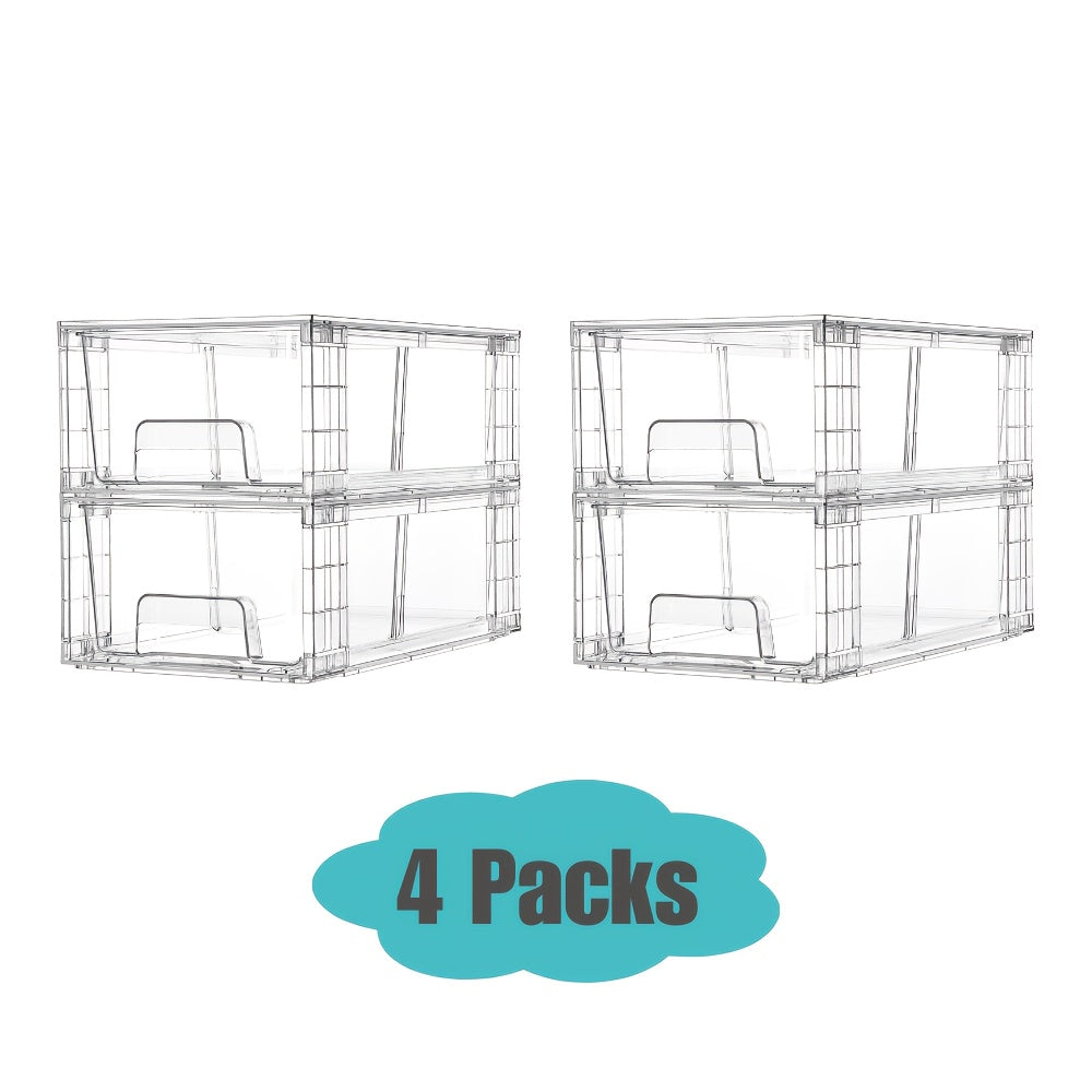 Clear Acrylic Stackable Drawer Bins With Handles