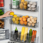 Transparent Food-Safe Easy-Grip Refrigerator Storage Bins (Set of 6)
