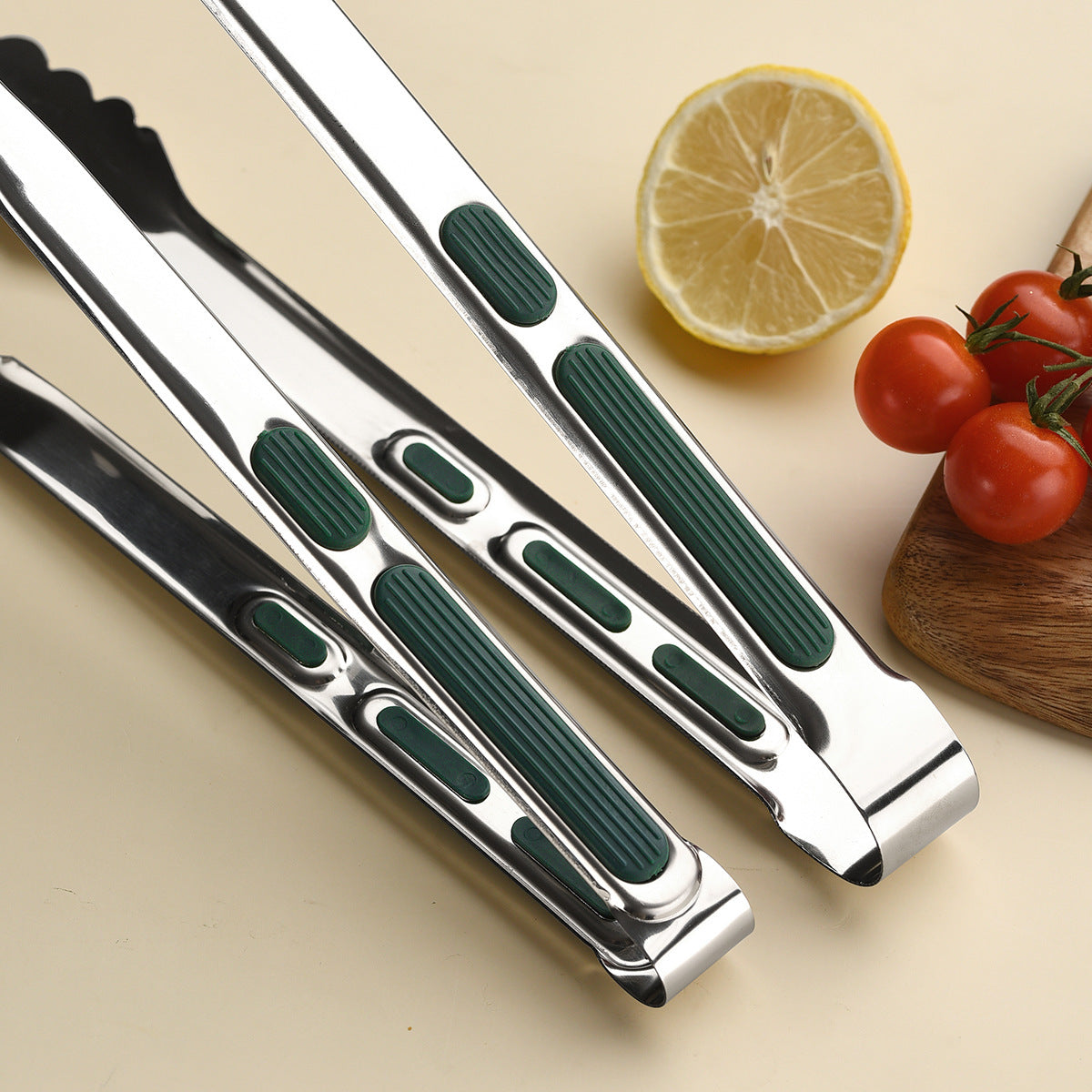 201 Stainless Steel Silicone-Grip Food Tongs (Set of 3)
