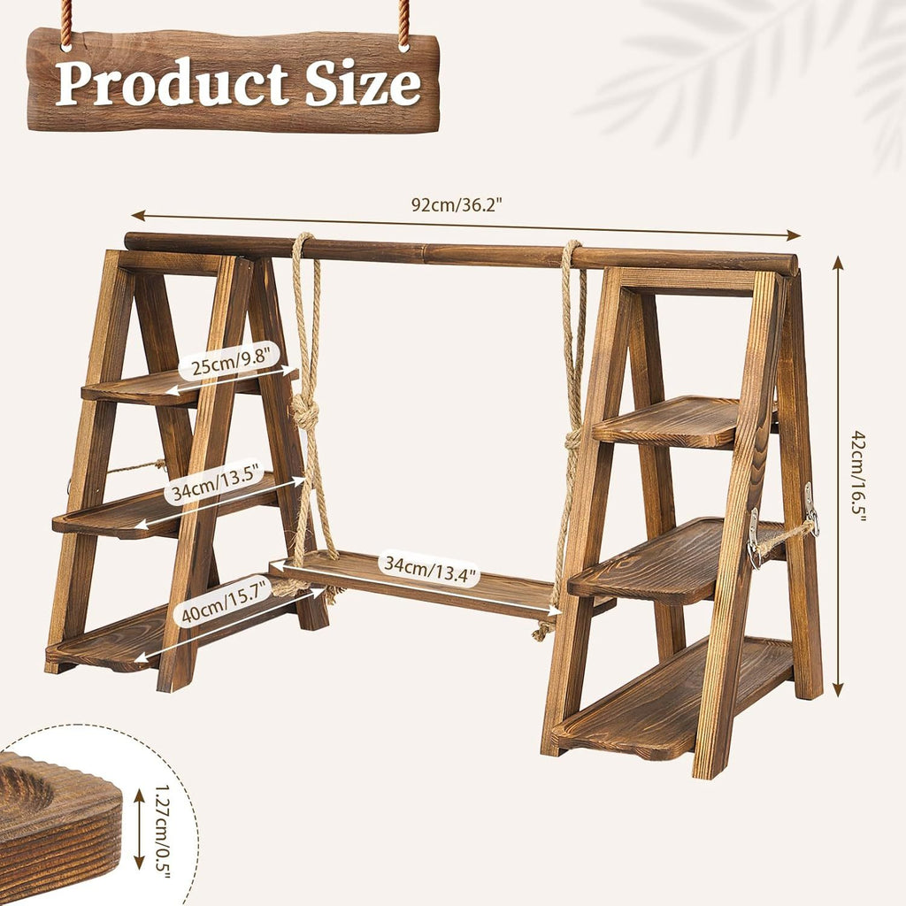 Solid Wood 3-Tier Ladder-Style Dessert Stand