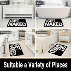 Soft Flannel Absorbent & Machine-Washable Bathroom Mat (Get Naked Print)