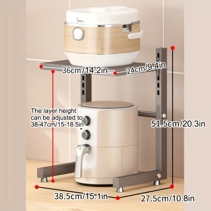 Space-Saving Multi-Tier Metal Appliance Rack