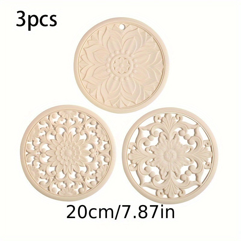 Heat-Resistant Non-Slip Silicone Trivet Set (3-Piece)