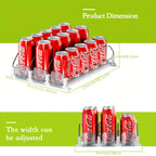 Auto-Push Slide Rail & Adjustable Divider Fridge Can Dispenser
