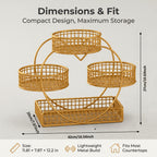 Heart-Shaped 3-Tier Metal Fruit Basket