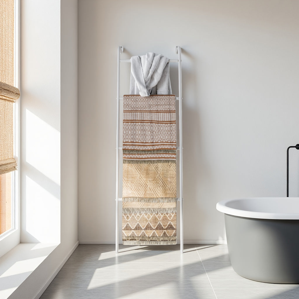 Space-Saving Freestanding Metal Blanket Ladder (4-Tier)