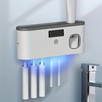 Wall-Mounted USB-Rechargeable Automatic Toothpaste Dispenser & Toothbrush Organizer (5-Slot)