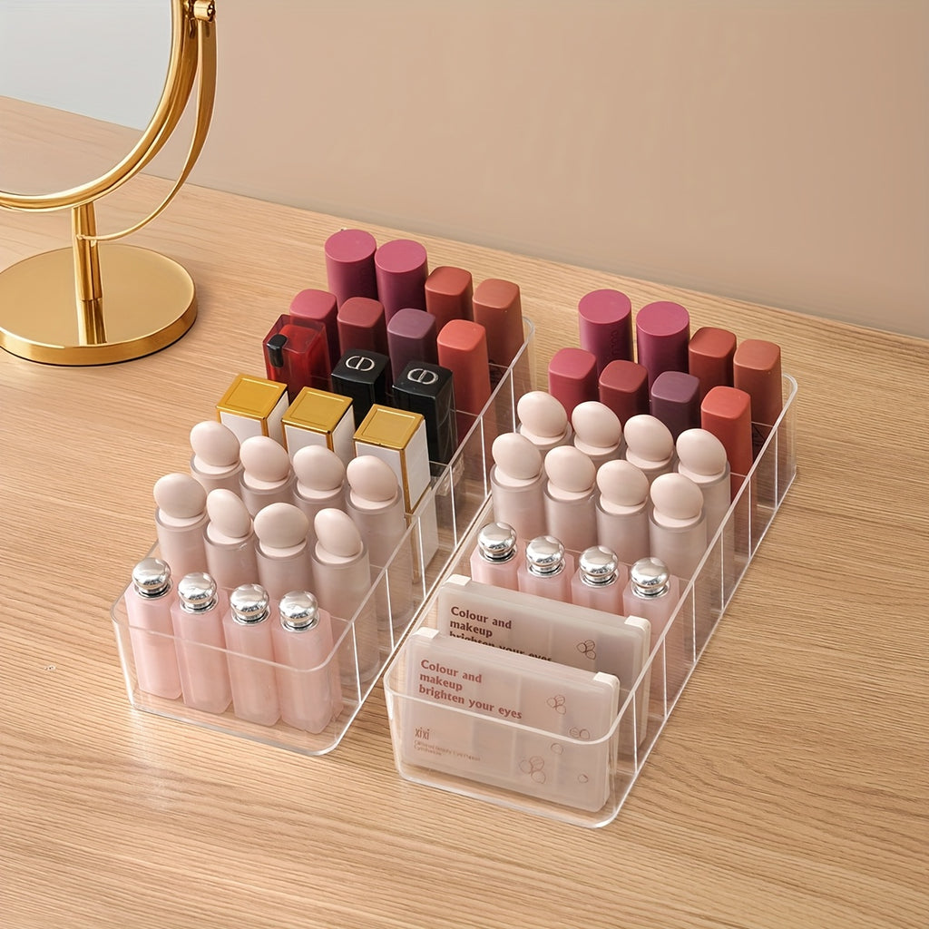 Clear Plastic 7-Compartment Lipstick Organizer