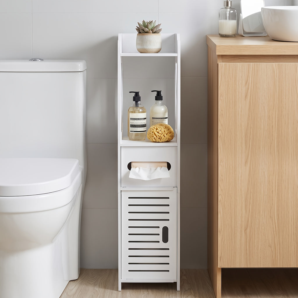 Slim Freestanding Bathroom Storage Cabinet (4-Shelf)