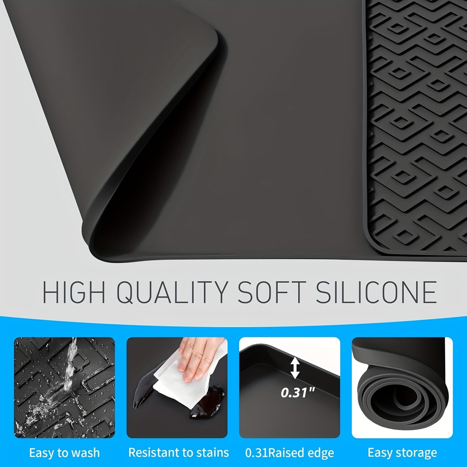 Heat-Resistant Silicone Coffee Mat & Drying Pad
