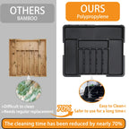 Expandable Tension-Mount Silverware Organizer (Removable Knife Blocks)