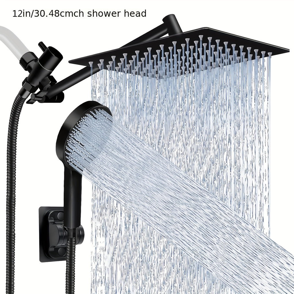 High-Pressure Stainless Steel Rainfall & Handheld Shower Head (Wall-Mount)