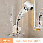 No-Drill Suction Cup Metal Swivel Hair Dryer Holder