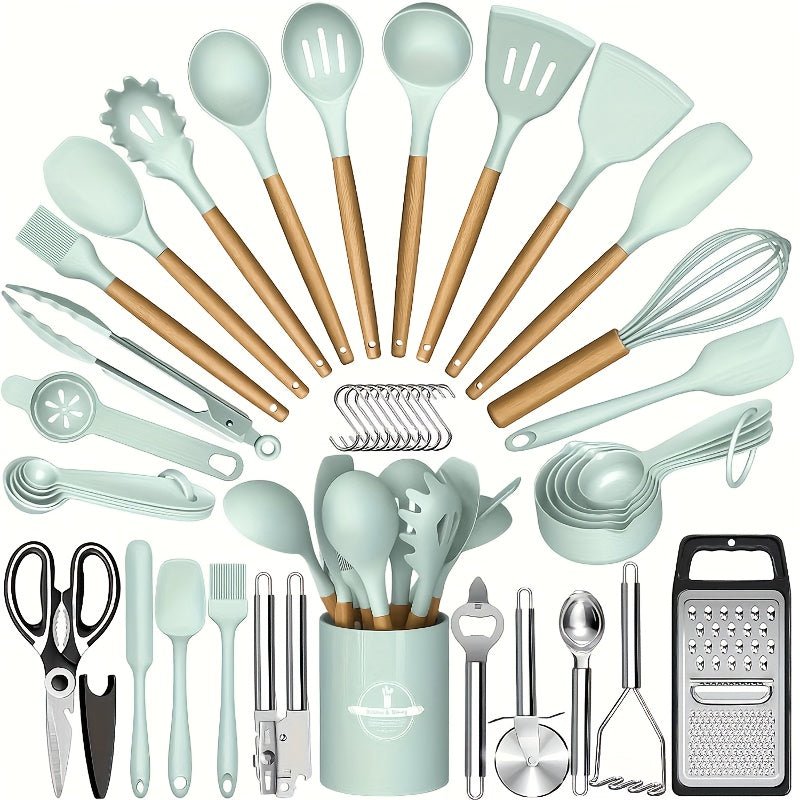 Heat-Resistant Silicone & Dishwasher-Safe Utensil Set (37/44 Pcs)