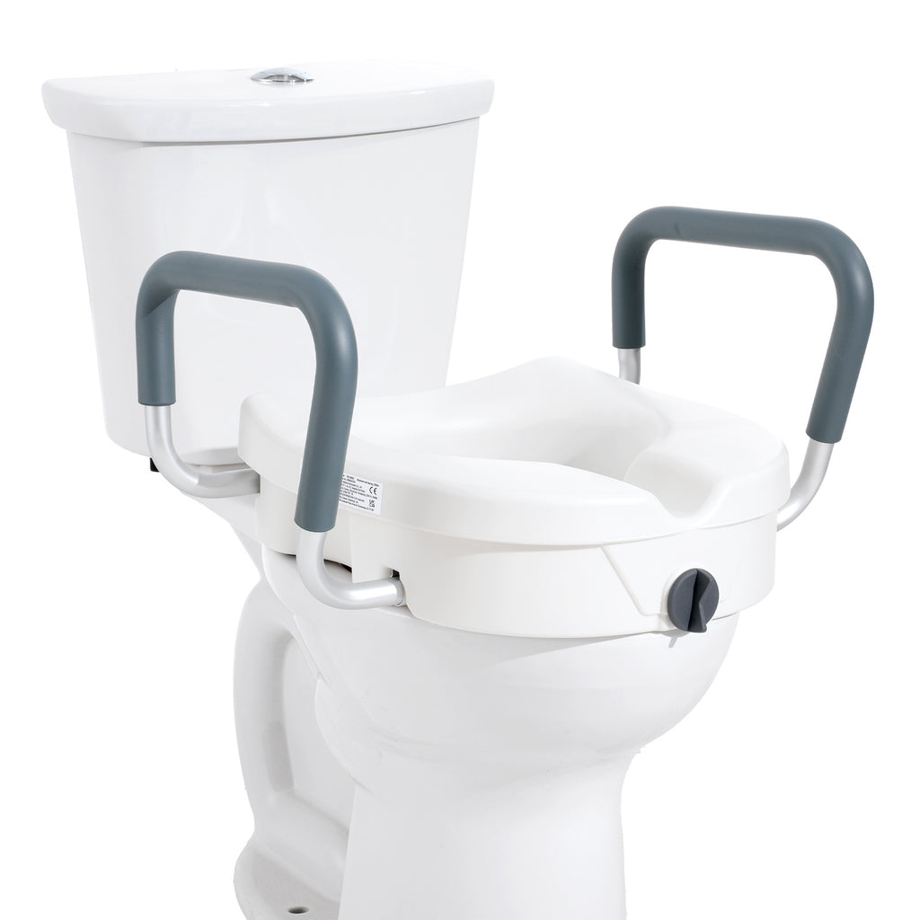 Adjustable Width & Twist-Lock Raised Toilet Seat (350 lb Capacity)