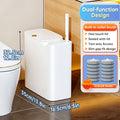 Space-Saving Pull-Out Trash Can & Toilet Brush Set (With Disposable Heads)