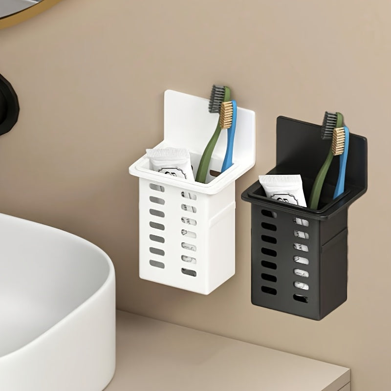 Wall-Mounted Space-Saving Toothbrush & Toothpaste Holder