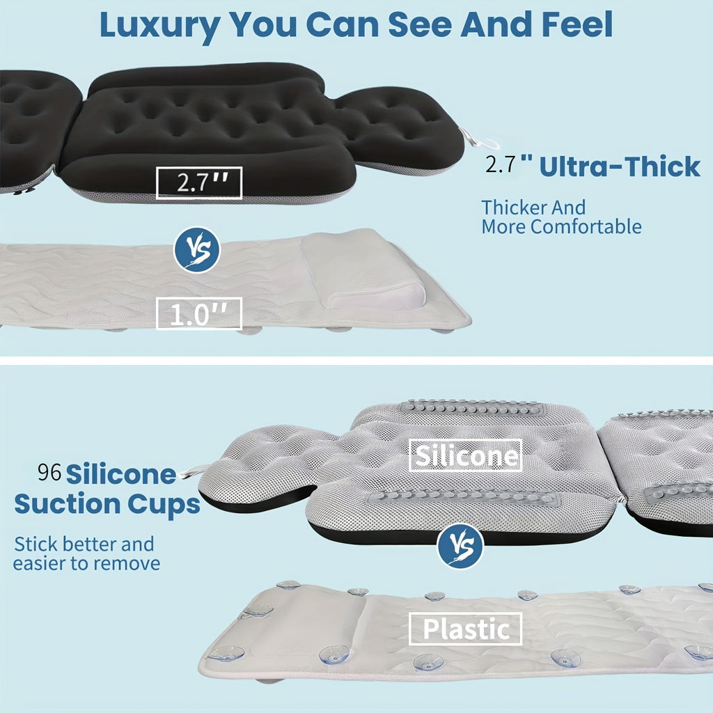 96-Suction Non-Slip Quick-Dry Bathtub Pillow