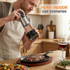 USB-Rechargeable Adjustable Grind Salt & Pepper Grinder Set (Set of 2)