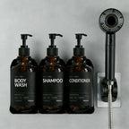 Drill-Free Refillable Wall-Mount Shower Dispenser (3-Pack)