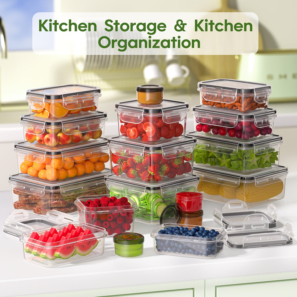 Airtight Latch & Microwave-Safe Food Storage Container Set (Set of 48)