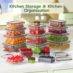 Airtight Latch & Microwave-Safe Food Storage Container Set (Set of 48)