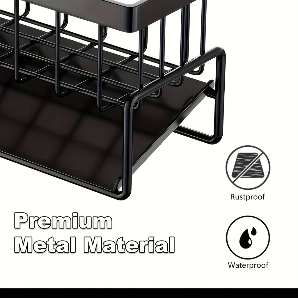 Heavy-Duty No-Drill Metal Sink Organizer (With Towel Rack)