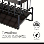Heavy-Duty No-Drill Metal Sink Organizer (With Towel Rack)